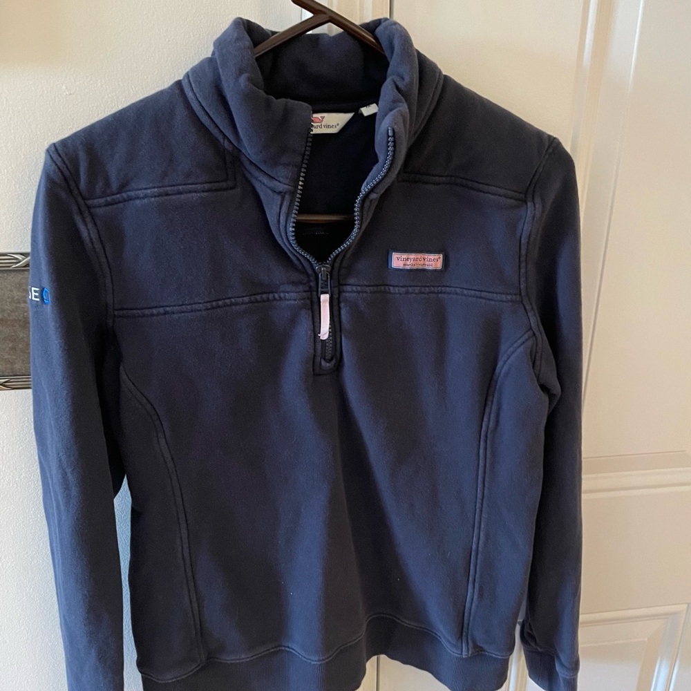 Vineyard Vines 1/4 Zip NavyBlue Sweatshirt with Stand-Up Collar